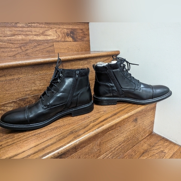 Alfani Men's Utility Boot black vegan leather size 11M  New - Picture 8 of 12